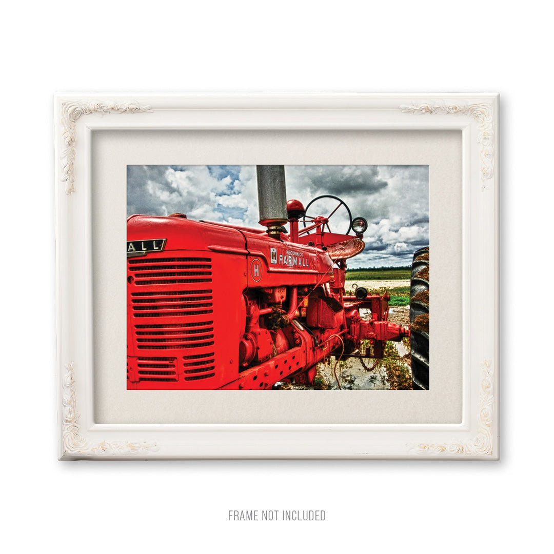Old Red Farmall Tractor Wall Artwork