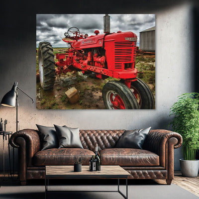 Rustic Red Farmall Tractor Wall Art Print