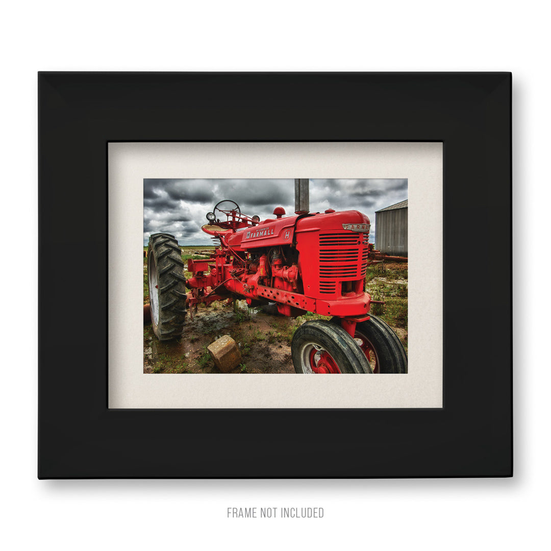 Rustic Red Farmall Tractor Wall Art Print