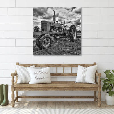 Black and White Farmall Tractor Wall Artwork