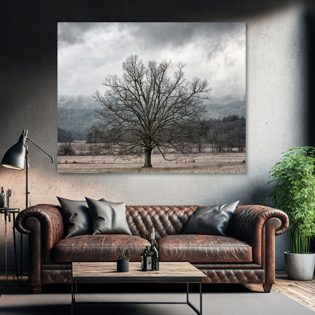 Rural Pasture Landscape with Large Tree Wall Art